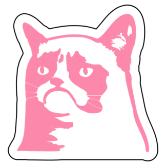 Grumpy Cat 2 Sticker (Pink)